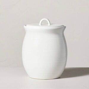 147oz Flared Brim Stoneware Canister - Vintage Cream Hearth & Hand with Magnolia